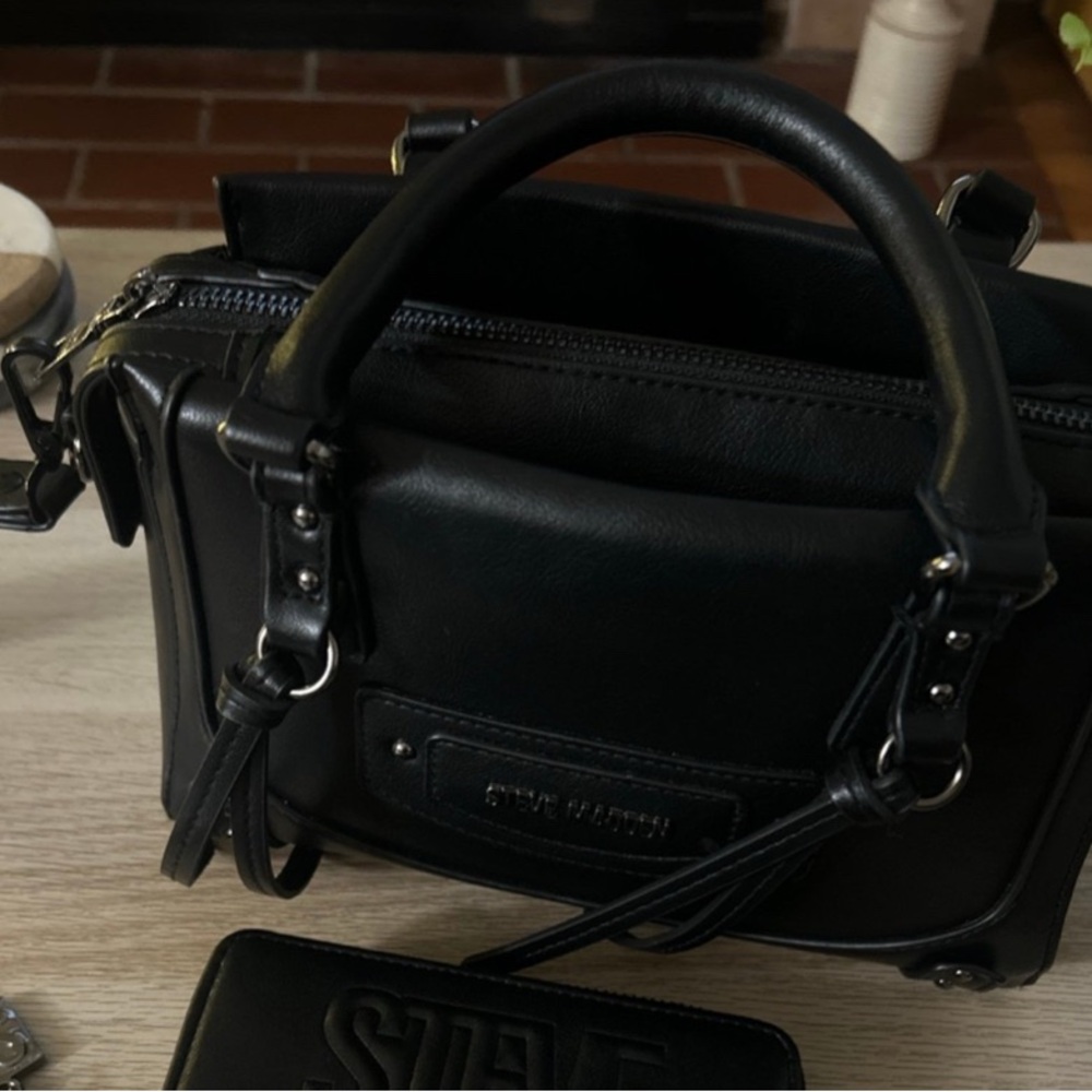 Steve Madden Black Women's Bag and Wallet Set